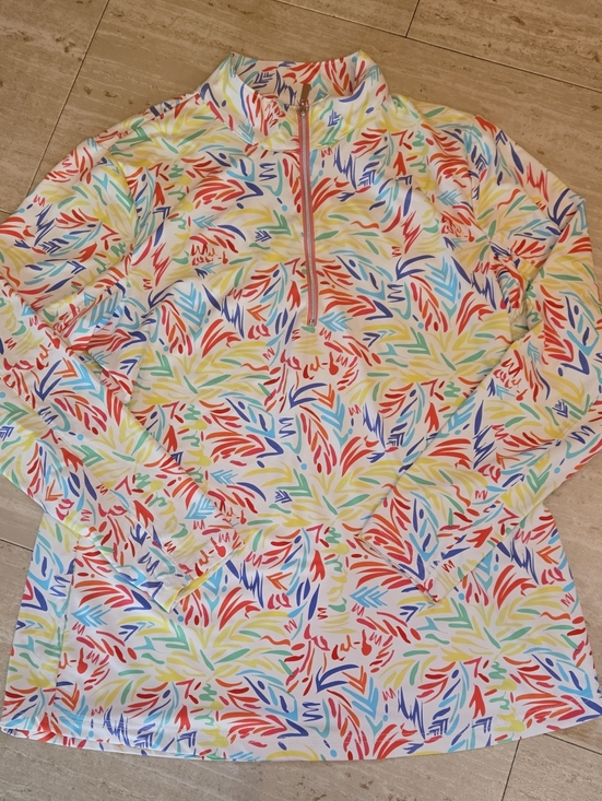 Lulu-B Jackets & Blazers - Lulu-B Multi-Color Design Print 1/4 Zipper Jacket